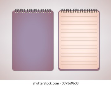 Old Dark Purple Notebook Vector
