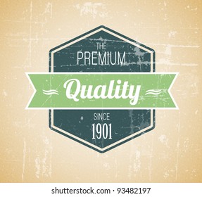 Old dark retro vintage grunge label - premium quality