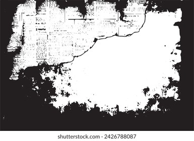OLD DARK SCRATCHED PAPER TEXTURE BACKGROUND, VINTAGE NEWSPAPER PATTERN