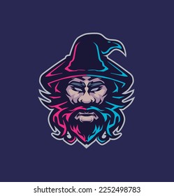 old dark wizard logo vector