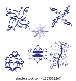 Old decorative blue patterns