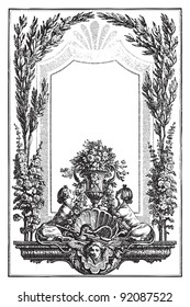 Old decorative frame / vintage illustration from Meyers Konversations-Lexikon 1897