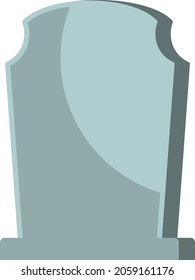 Old decrepit grave in a cemetery. Mossy warped gravestone. Monsters, zombies, evil spirits. Decoration for Halloween. Flat vector cartoon icons on white background.