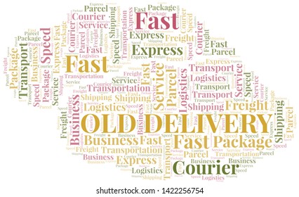 Old Delivery word cloud. Wordcloud made with text only.