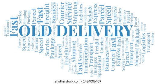 Old Delivery word cloud. Wordcloud made with text only.