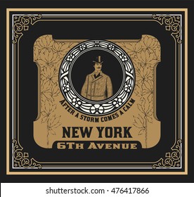 Old design with baroque frame