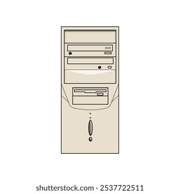 Old desktop computer front face