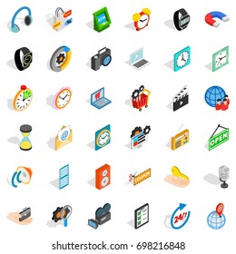 Old device icons set. Isometric style of 36 old device vector icons for web isolated on white background