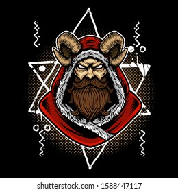 old devil design cartoon tshirt design template