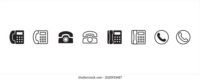 Juego de vectores de iconos de marcado anterior. Icono del centro de contacto.