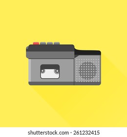 Old dictaphone flat icon