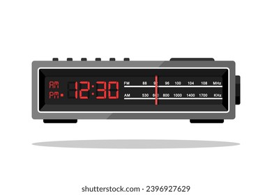 Vieja radio despertador digital Ilustración vectorial