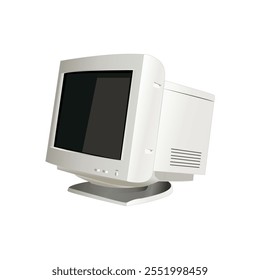 Old Digital Monitor Illustation vector base drawing Vol 01