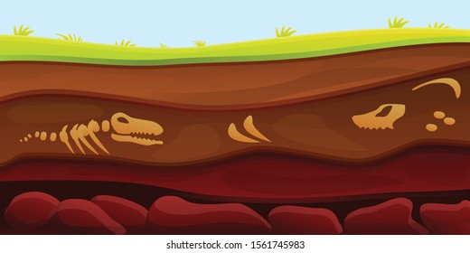 Old dinosaur soil concept banner. Cartoon illustration of old dinosaur soil vector concept banner for web design