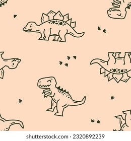 Old dinosaurs exploring and smiling together, good times never with friends