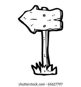 caricatura de señas de dirección antigua