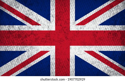 Alte schmutzige Flagge des Vereinigten Königreichs.Grunge Britische Flagge.