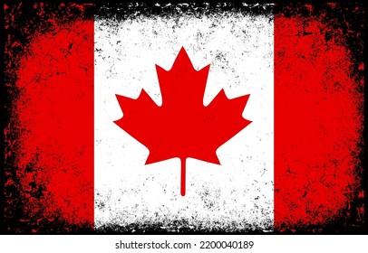 old dirty grunge vintage canada national flag illustration