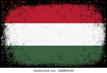 old dirty grunge vintage hungary national flag illustration