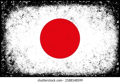 old dirty grunge vintage japan national flag illustration