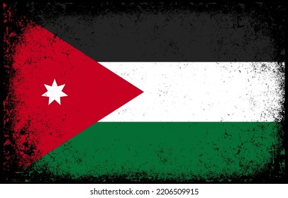 old dirty grunge vintage jordania national flag background