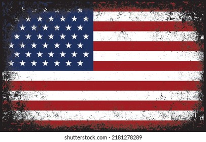 Old dirty grunge vintage united state of america national flag illustration