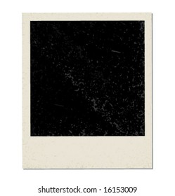Old dirty instant photo. Vector element for design.