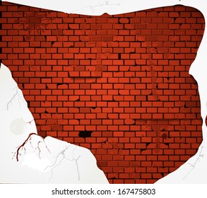 Old dirty red brick wall background