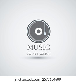 Old disc music logo design template