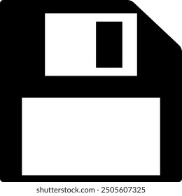 Old diskette memory vector flat icon