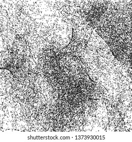 Old, distressed wall texture. Surface with some scratches and dents. Grainy, grunge, dirty background. Graphics in black and white. Vector illustration.