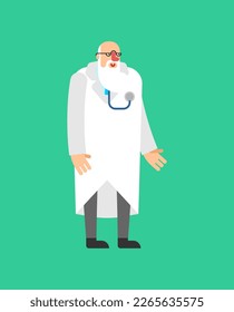 Old Doctor isolated. elderly doctor Vector illustration