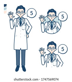 Old Doctor In A White Coat with Counting as 5 images.
It's vector art so it's easy to edit.

