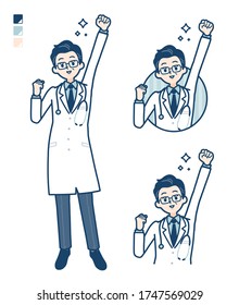 Old Doctor In A White Coat with fist pump images.
It's vector art so it's easy to edit.
