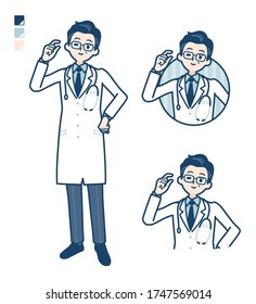 Old Doctor In A White Coat with Just a bit Hand sign images.
It's vector art so it's easy to edit.
