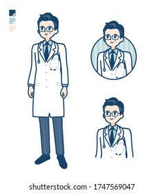 Old Doctor In A White Coat with Looking sideways images.
It's vector art so it's easy to edit.
