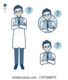 Old Doctor In A White Coat with Question images.
It's vector art so it's easy to edit.
