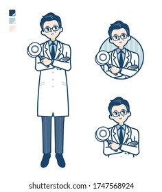 Old Doctor In A White Coat with Think about the answer image.
It's vector art so it's easy to edit.
