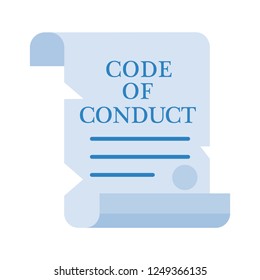 Old Document, Code Of Conduct. Vector Icon, White Background.