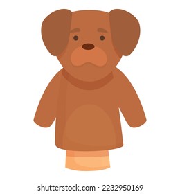 Old dog puppet icon cartoon vector. Show stage. Story tale