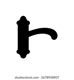 Diseño plano de Vector de silueta de manija de puerta antigua.