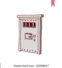 old Door icon, isolated illustration vector.