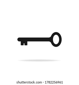 Old door key icon flat design isolated on white background. Vector illustration