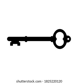 Old door key icon. isolated on white background. vector illustration