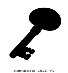 Old door key silhouette vector icon sign symbol illustration design.
