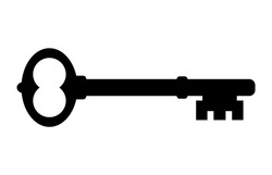 Old Door Key Vector Icon Illustration Isolated On White Background