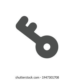 Old door key vector icon illustration isolated on white background