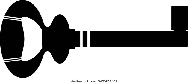 Old door key vector icon illustration isolated on white background