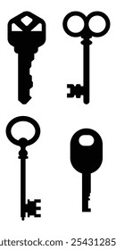 Old Door Key Vector Icon Classic Design Illustration