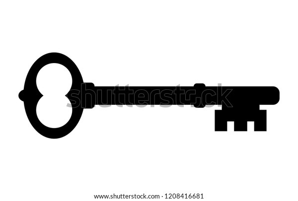 Иллюстрация старого ключа двери на белом фоне
